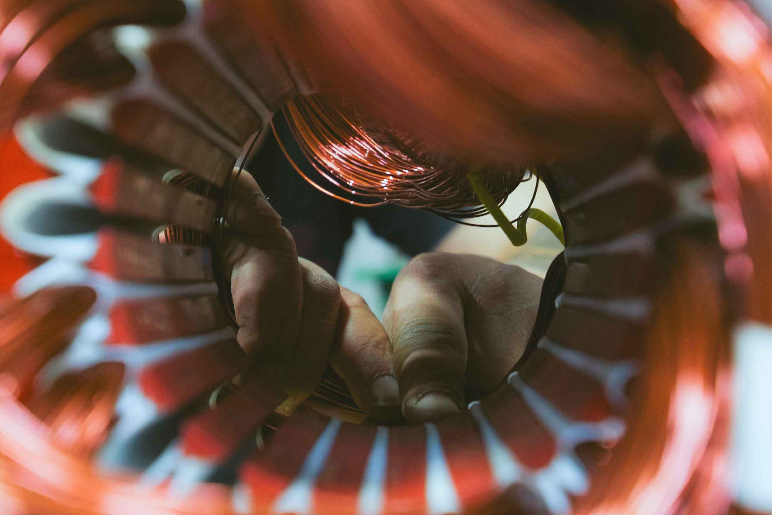 wiring inside a pump motor